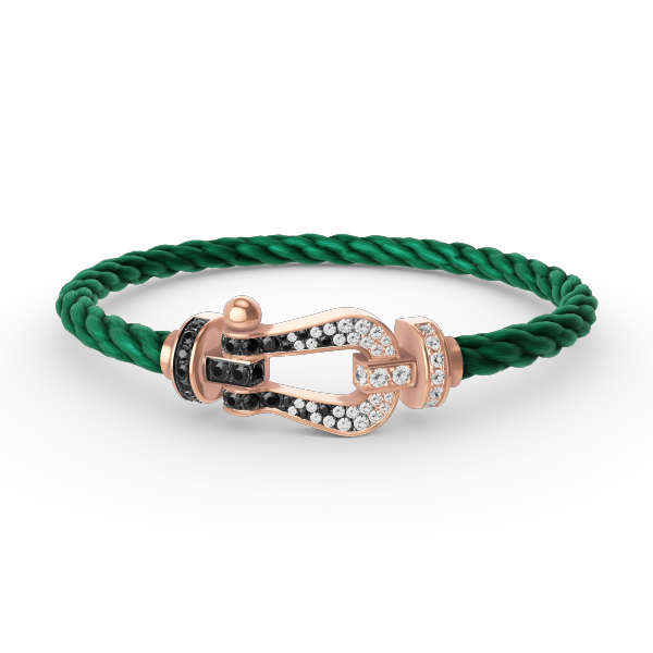 [Luxery]FORCE LARGE HORSESHOE BLACK WHITE DIAMOND BRACELET ROSE GOLD