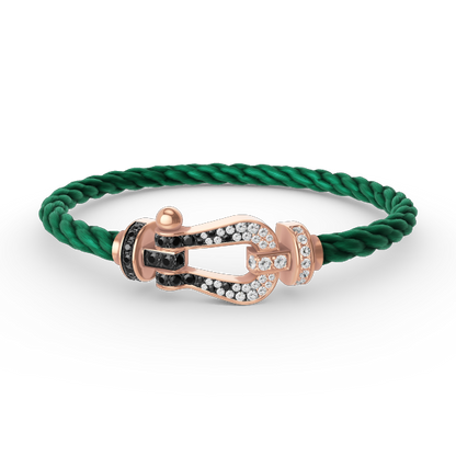 [Luxery]FORCE LARGE HORSESHOE BLACK WHITE DIAMOND BRACELET ROSE GOLD