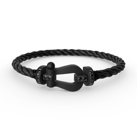 [Luxery]FORCE LARGE SERIES HORSESHOE BLACK SAMURAI BRACELET
