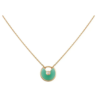 [Luxery]AMULETTE GOLD MALACHITE NECKLACE