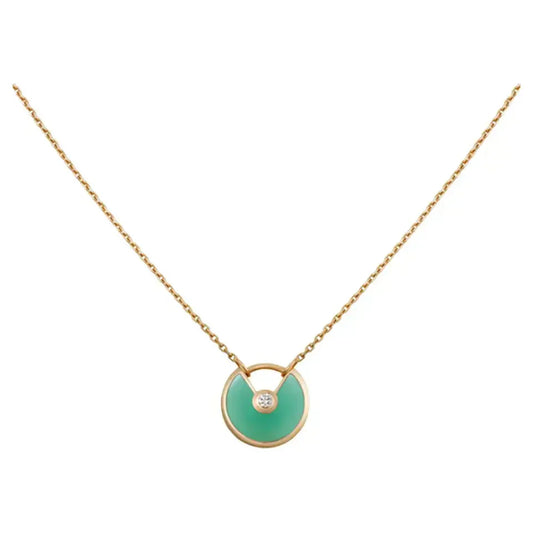 [Luxery]AMULETTE GOLD MALACHITE NECKLACE
