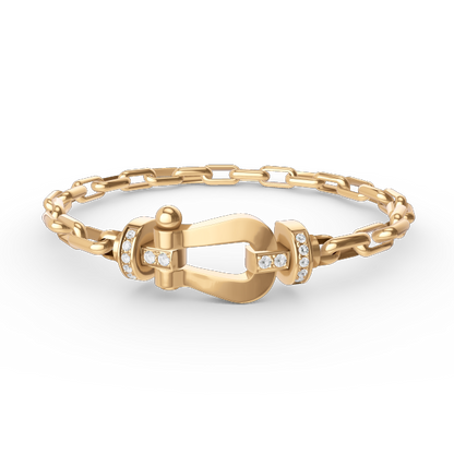 [Luxery]FORCE LARGE HORSESHOE CLASP  METAL BRACELET