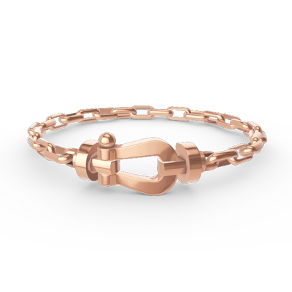 [Luxery]FORCE LARGE HORSESHOE CLASP  METAL BRACELET