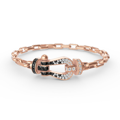 [Luxery]FORCE LARGE HORSESHOE CLASP  METAL BRACELET