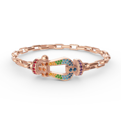 [Luxery]FORCE LARGE HORSESHOE CLASP  METAL BRACELET