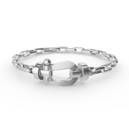 [Luxery]FORCE LARGE HORSESHOE CLASP  METAL BRACELET