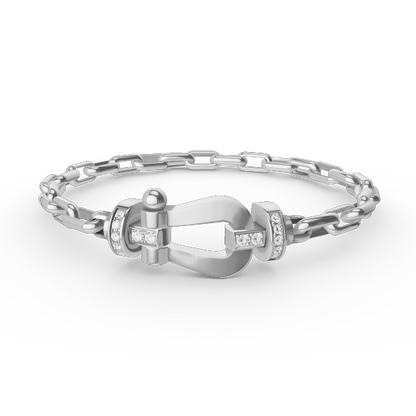 [Luxery]FORCE LARGE HORSESHOE CLASP  METAL BRACELET