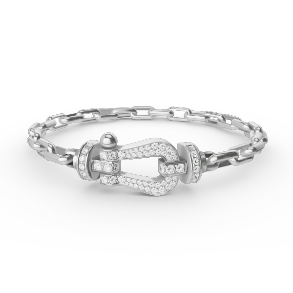 [Luxery]FORCE LARGE HORSESHOE CLASP  METAL BRACELET