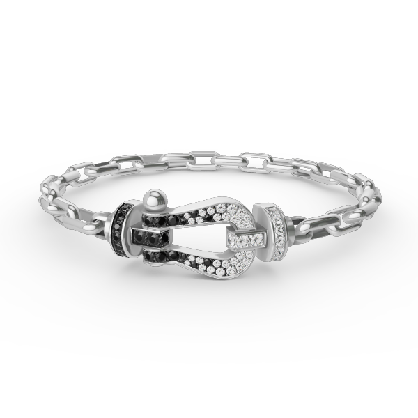 [Luxery]FORCE LARGE HORSESHOE CLASP  METAL BRACELET