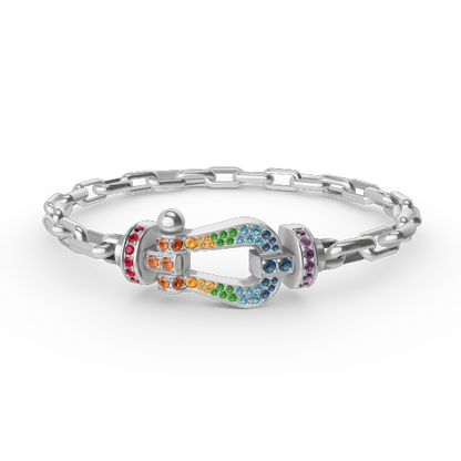 [Luxery]FORCE LARGE HORSESHOE CLASP  METAL BRACELET