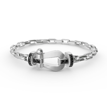 [Luxery]FORCE LARGE HORSESHOE CLASP  METAL BRACELET