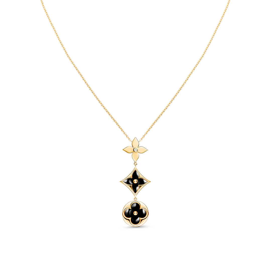 [Luxery]STAR AND SUN ONYX PINK GOLD NECKLACE
