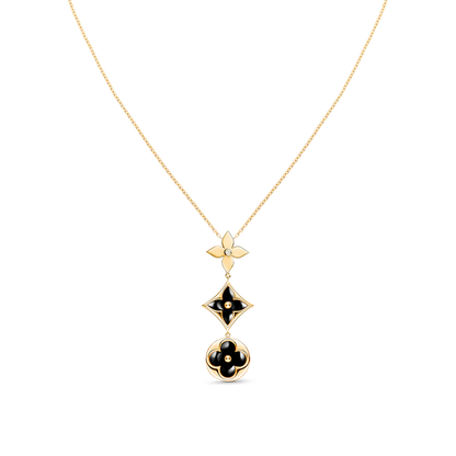 [Luxery]STAR AND SUN ONYX PINK GOLD NECKLACE