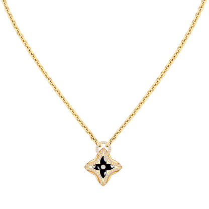 [Luxery]STAR PEDANT PINK GOLD DIAMOND NECKLACE