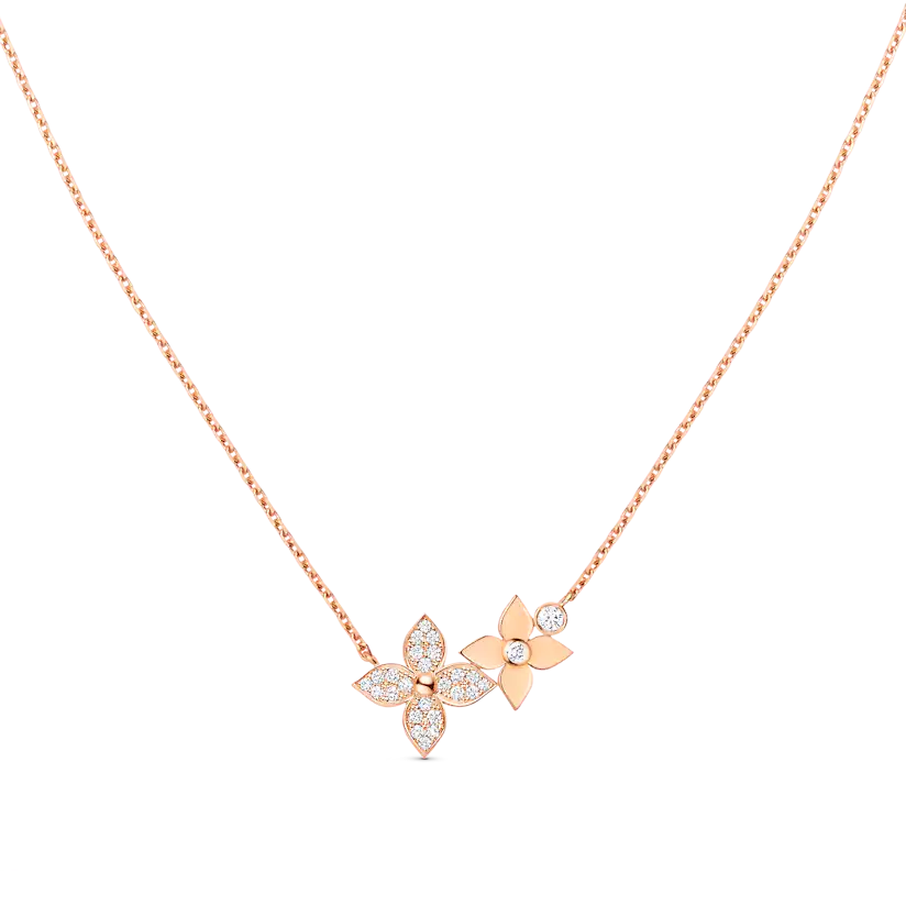 [Luxery]STAR BLOSSOM NECKLACE PINK GOLD DIAMONDS