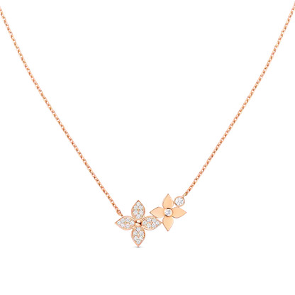 [Luxery]STAR BLOSSOM NECKLACE PINK GOLD DIAMONDS