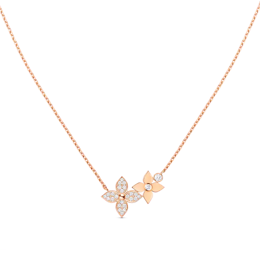 [Luxery]STAR BLOSSOM NECKLACE PINK GOLD DIAMONDS