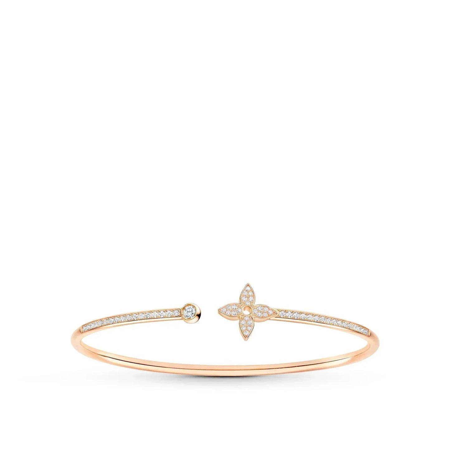 [Luxery]IDYLLE PINK GOLD OPEN BRACELET DIAMOND PAVED