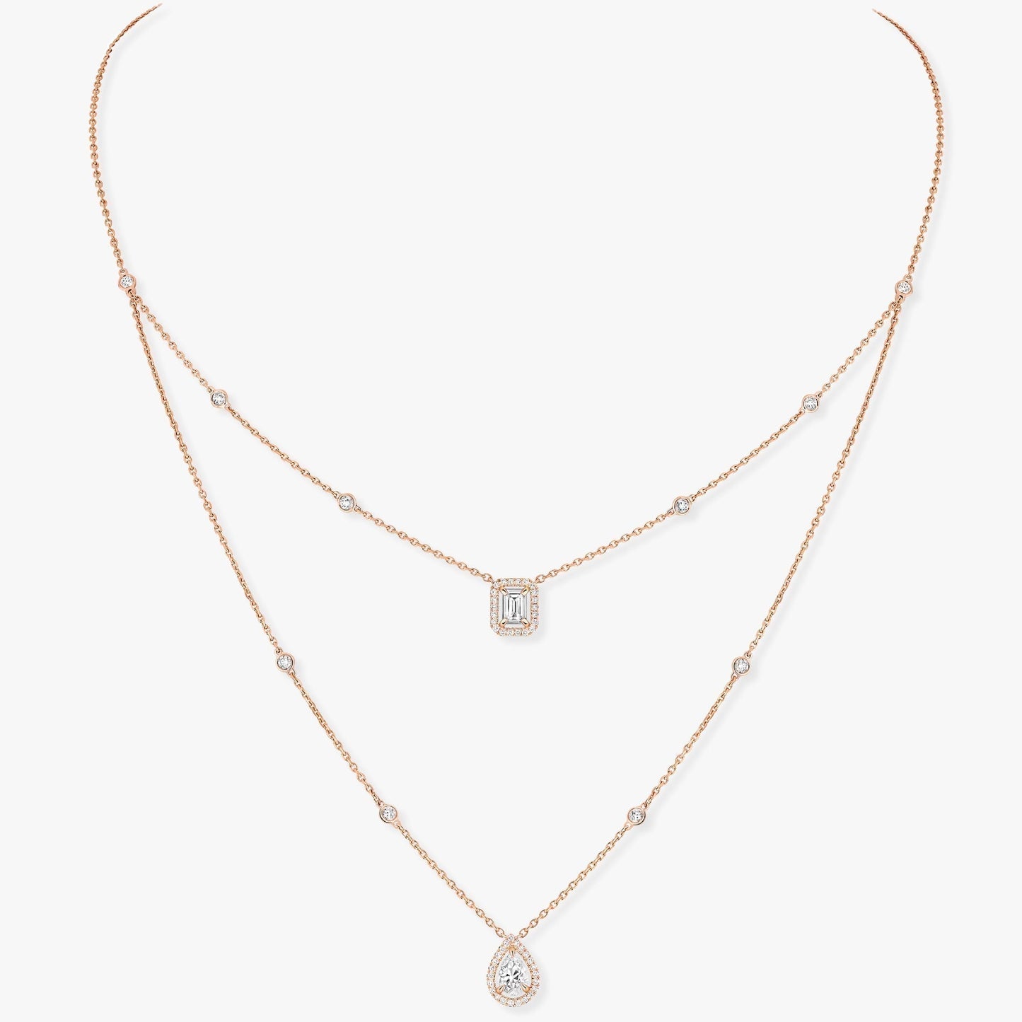 [Luxery]MY TWIN 2 ROW DIAMOND NECKLACE