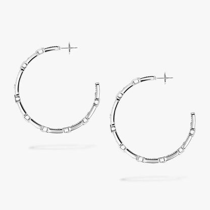 [[Luxery]Move Link Diamond Hoop Earrings