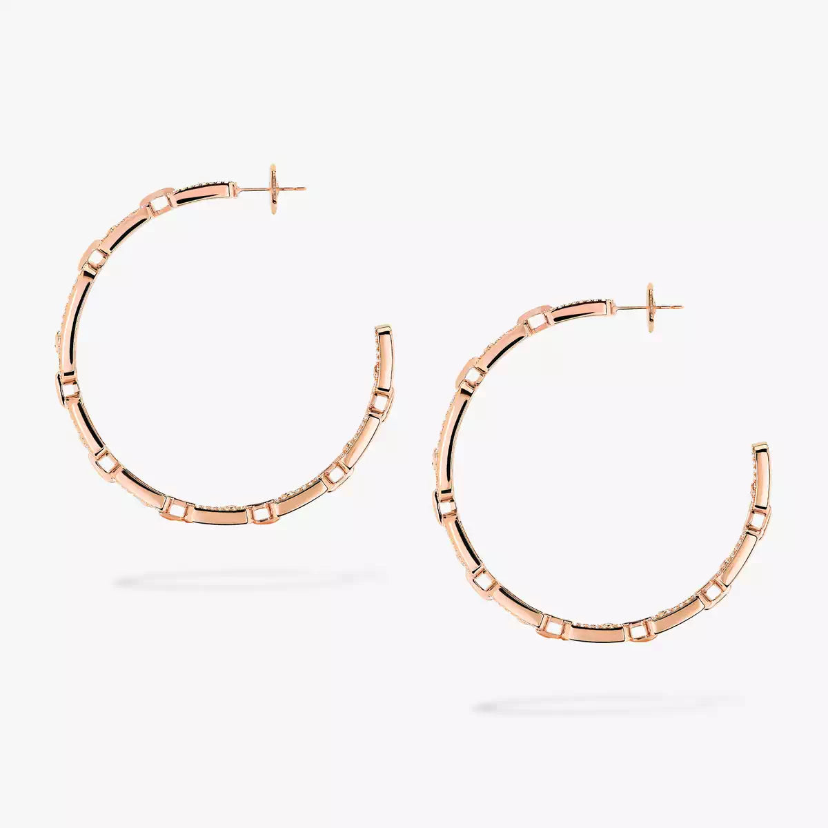 [[Luxery]Move Link Diamond Hoop Earrings