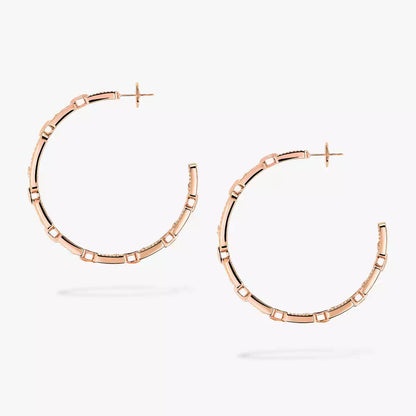 [[Luxery]Move Link Diamond Hoop Earrings