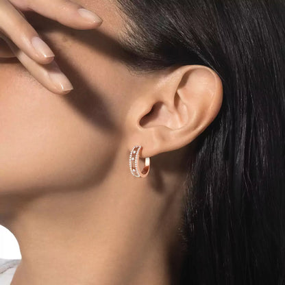 [Luxery]Diamond Pave_ Hoop Earrings Move