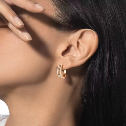 [Luxery]Diamond Pave_ Hoop Earrings Move