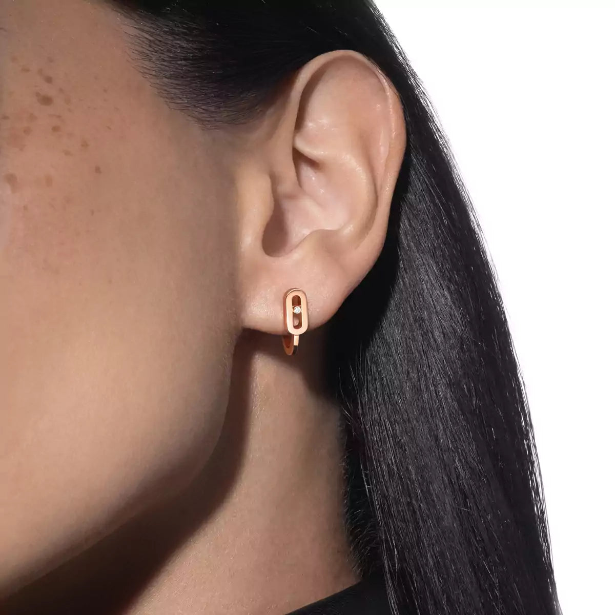 [Luxery]Diamond Mini Hoop Earrings Move Classique
