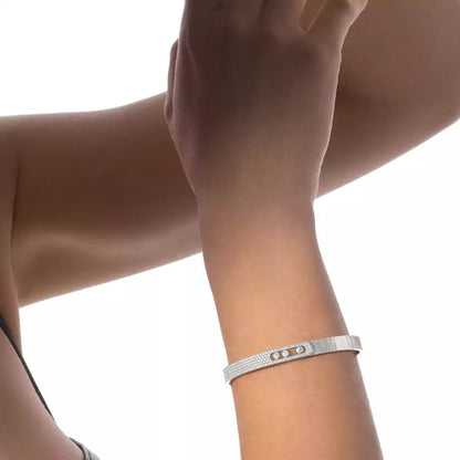 [Luxery]Move Noa Ciselé half pavé bangle