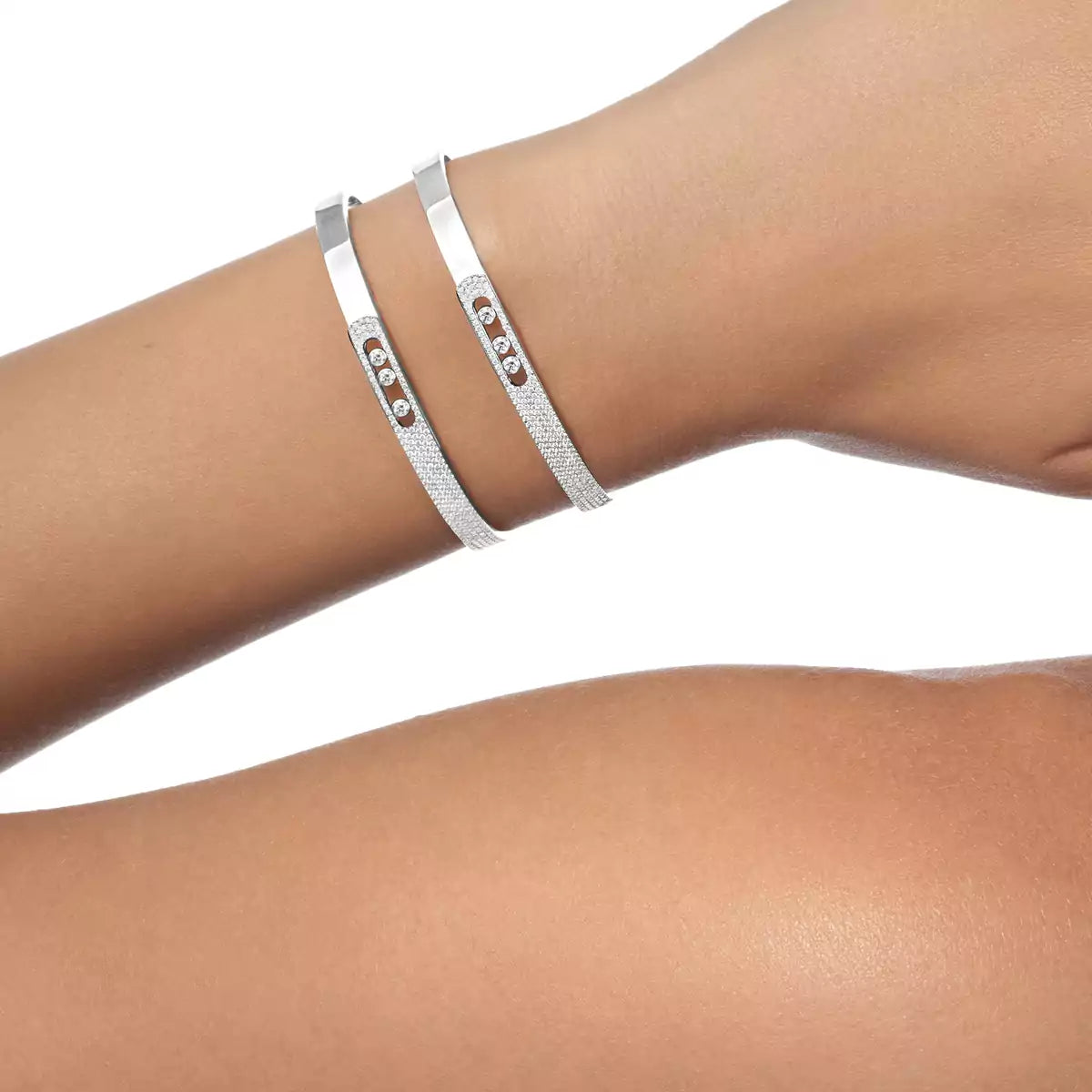 [Luxery]Move Noa Rose Gold Pavé Diamond Bangle Bracelet