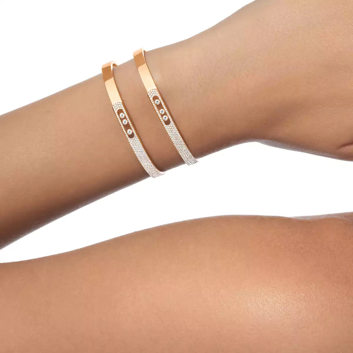 [Luxery]Move Noa Rose Gold Pavé Diamond Bangle Bracelet