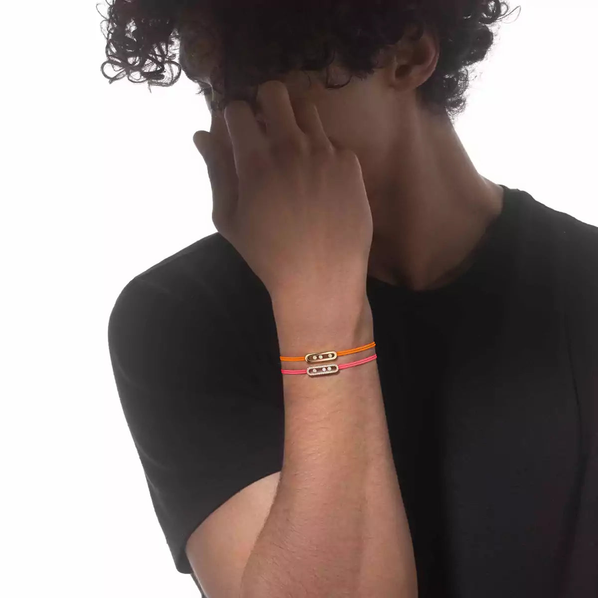[Luxery]Messika Care(s) pink cord pavé bracelet
