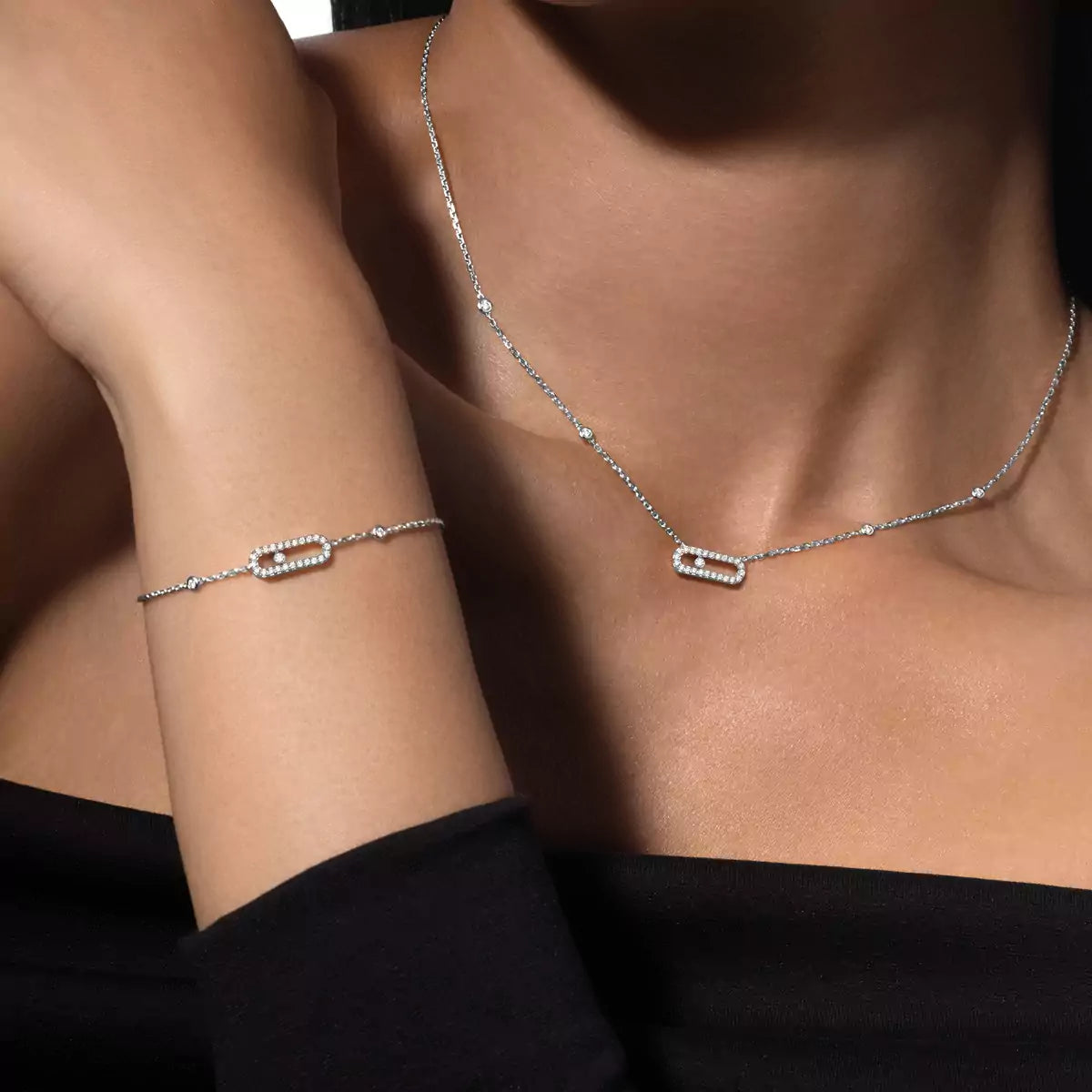 [Luxery]Diamond Necklace Move Uno