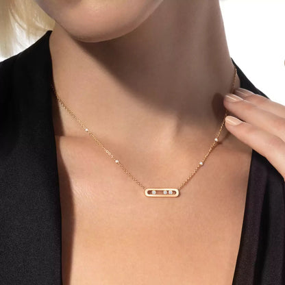 [Luxery] Baby Move Gold Diamond Necklace