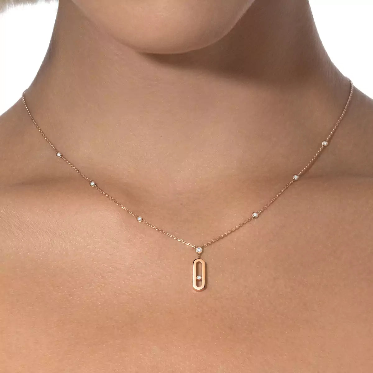 [Luxery] Move Uno Gold Diamond Long Necklace