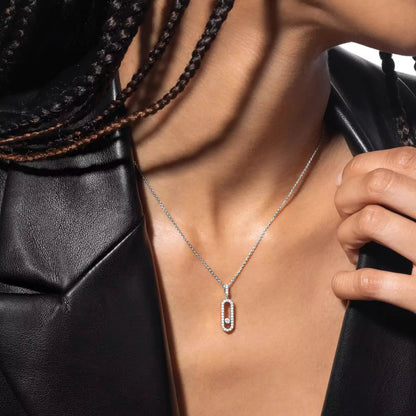 [Luxery]Move Uno Diamond Necklace in Rose Gold