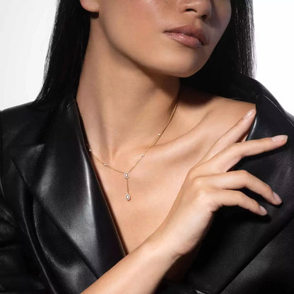 [Luxery]Gold Diamond Tie Necklace