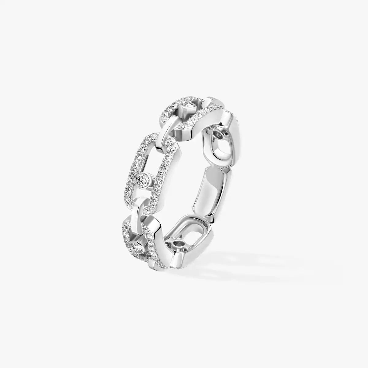 [Luxery]Move Link Pave_-Set Diamond Ring in Gold