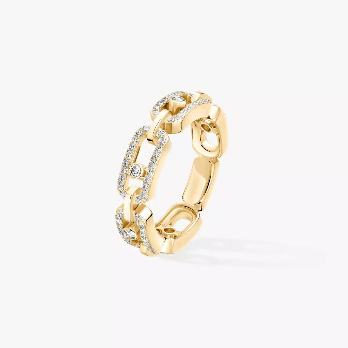 [Luxery]Move Link Pave_-Set Diamond Ring in Gold
