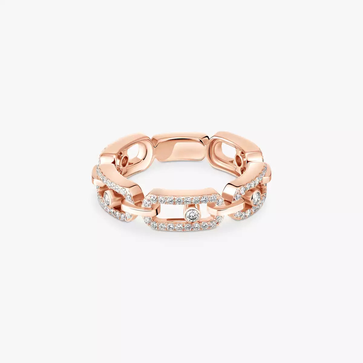 [Luxery]Move Link Pave_-Set Diamond Ring in Gold