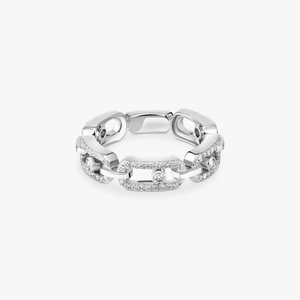 [Luxery]Move Link Pave_-Set Diamond Ring in Gold
