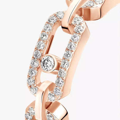 [Luxery]Move Link Pave_-Set Diamond Ring in Gold