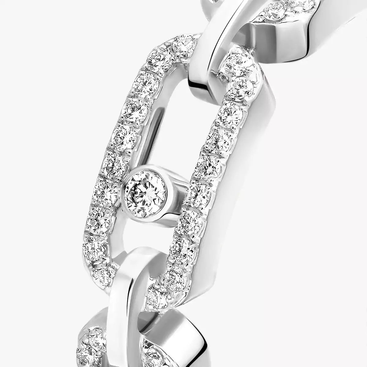 [Luxery]Move Link Pave_-Set Diamond Ring in Gold