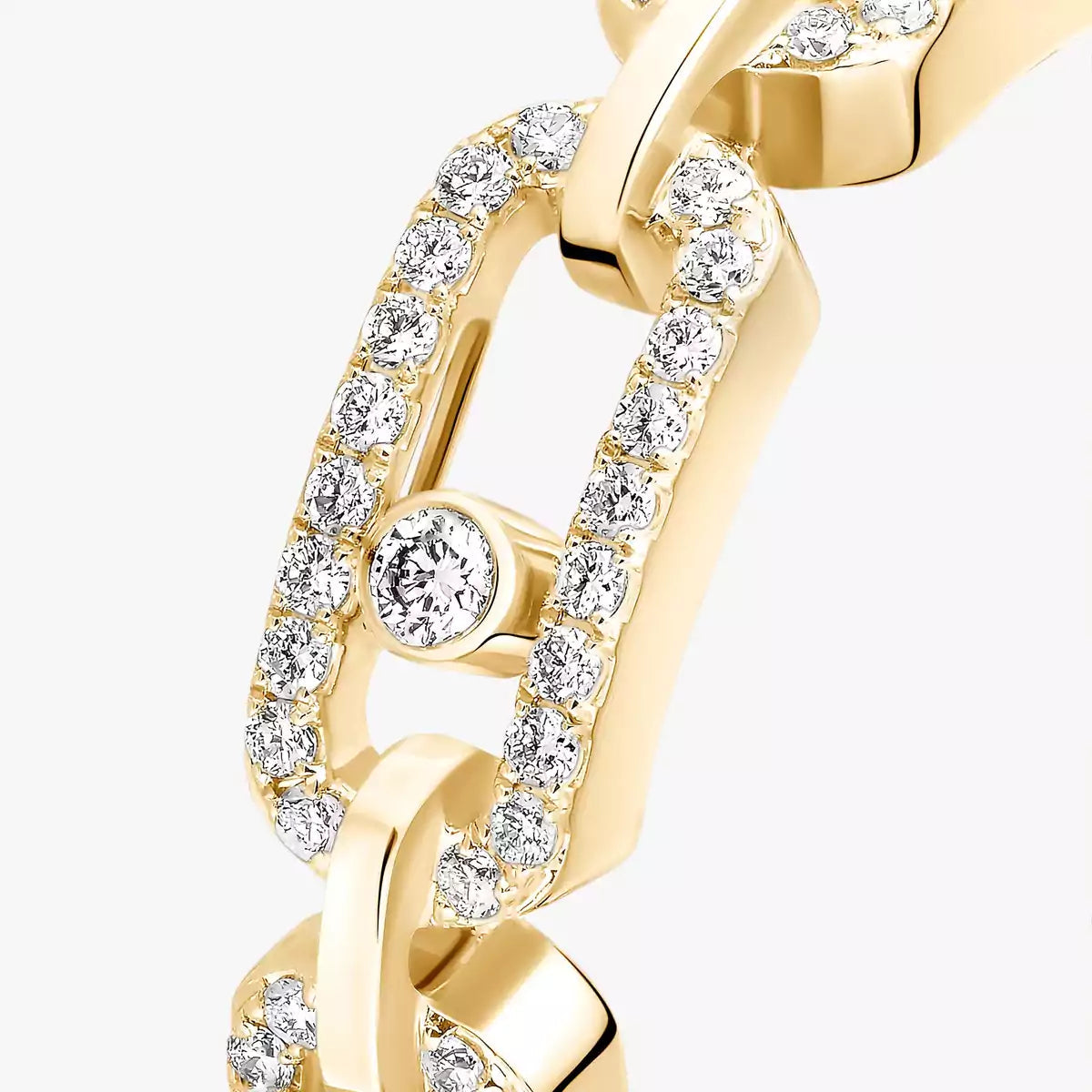 [Luxery]Move Link Pave_-Set Diamond Ring in Gold