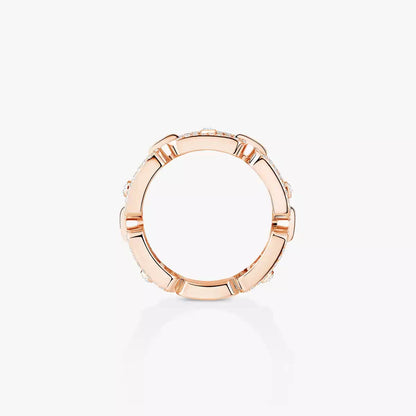 [Luxery]Move Link Pave_-Set Diamond Ring in Gold