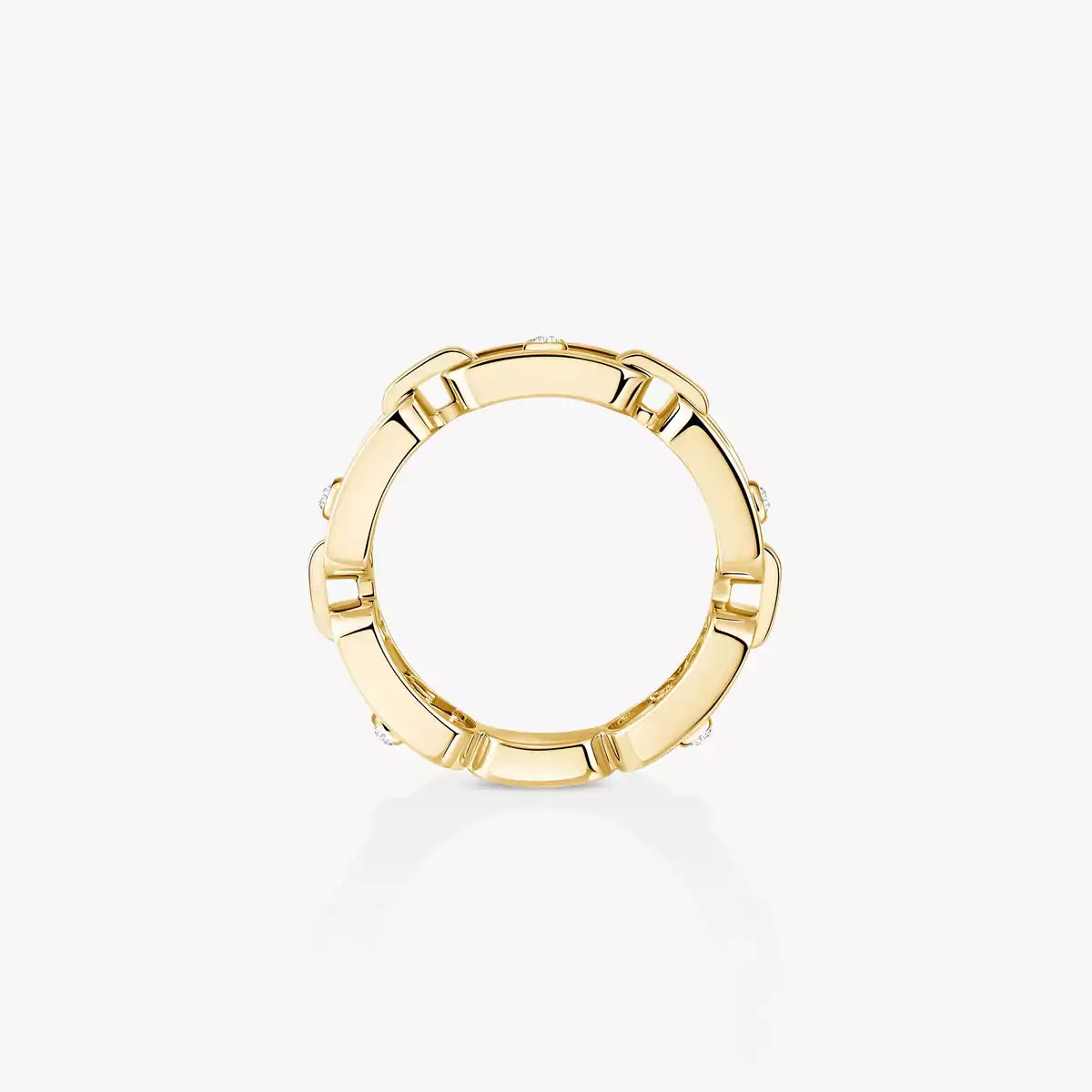 [Luxery]Move Link Pave_-Set Diamond Ring in Gold