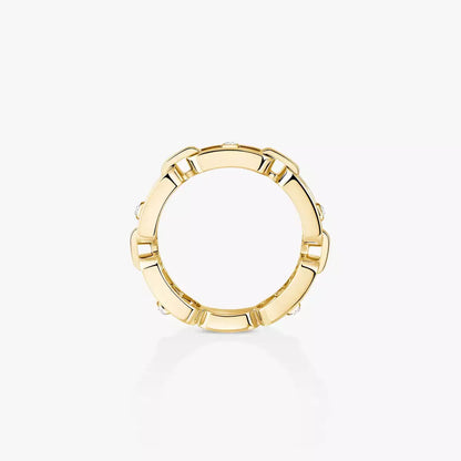 [Luxery]Move Link Pave_-Set Diamond Ring in Gold