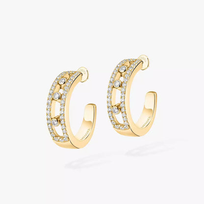 [Luxery]Diamond Pave_ Hoop Earrings Move