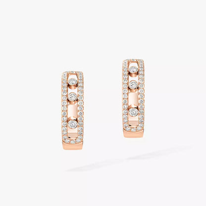 [Luxery]Diamond Pave_ Hoop Earrings Move